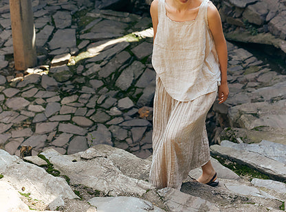 edoa Flax Linen Sleeveless Top 