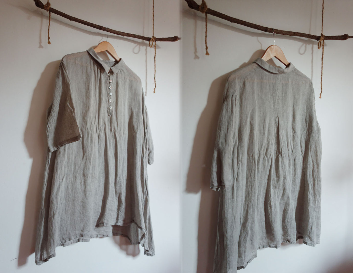 edoa Linen Gauze Tunic Top