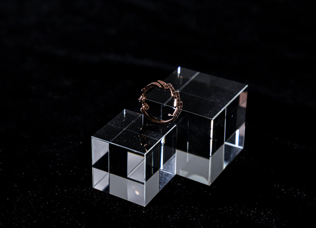 edoa Pave Diamond Lightning Adjustable Ring