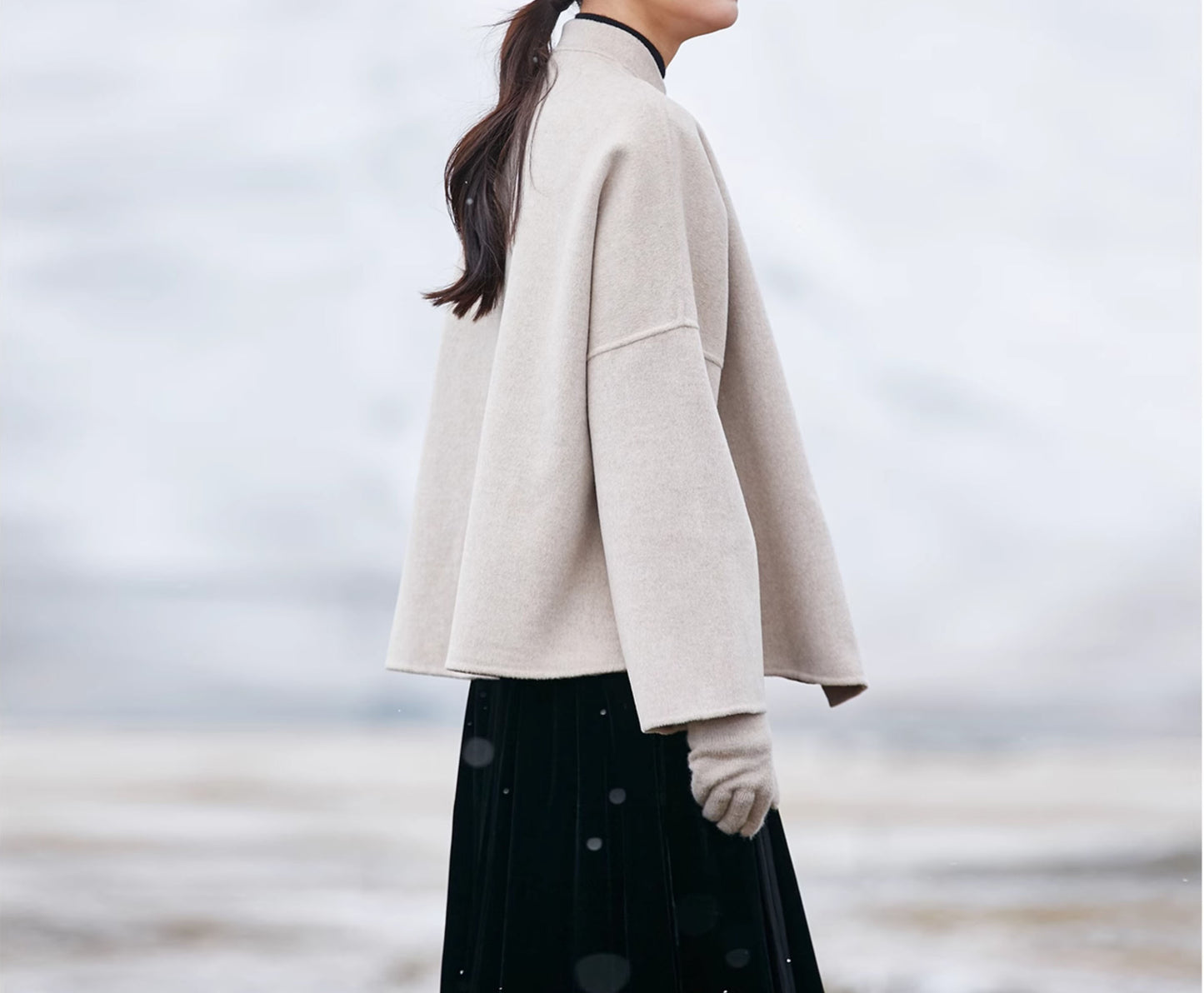 edoa Double Faced Wool Chinese Coat
