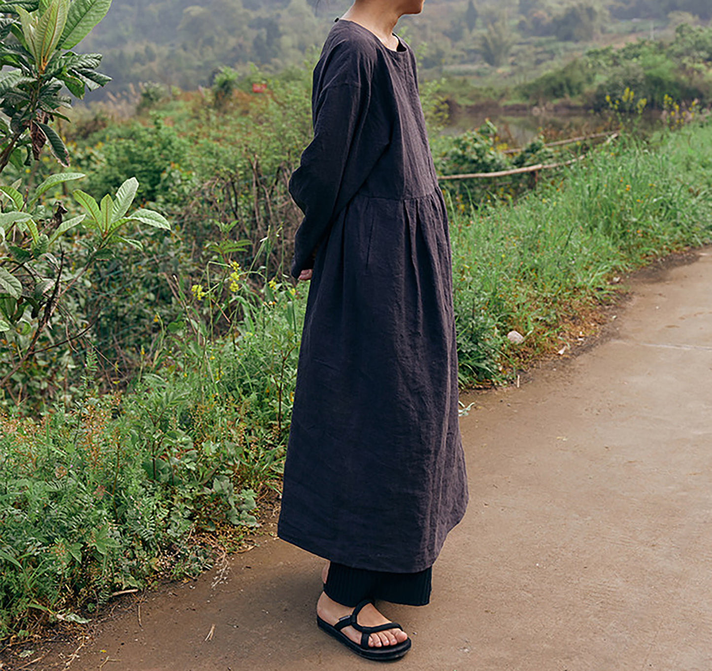 edoa Washed Linen Garden Dress