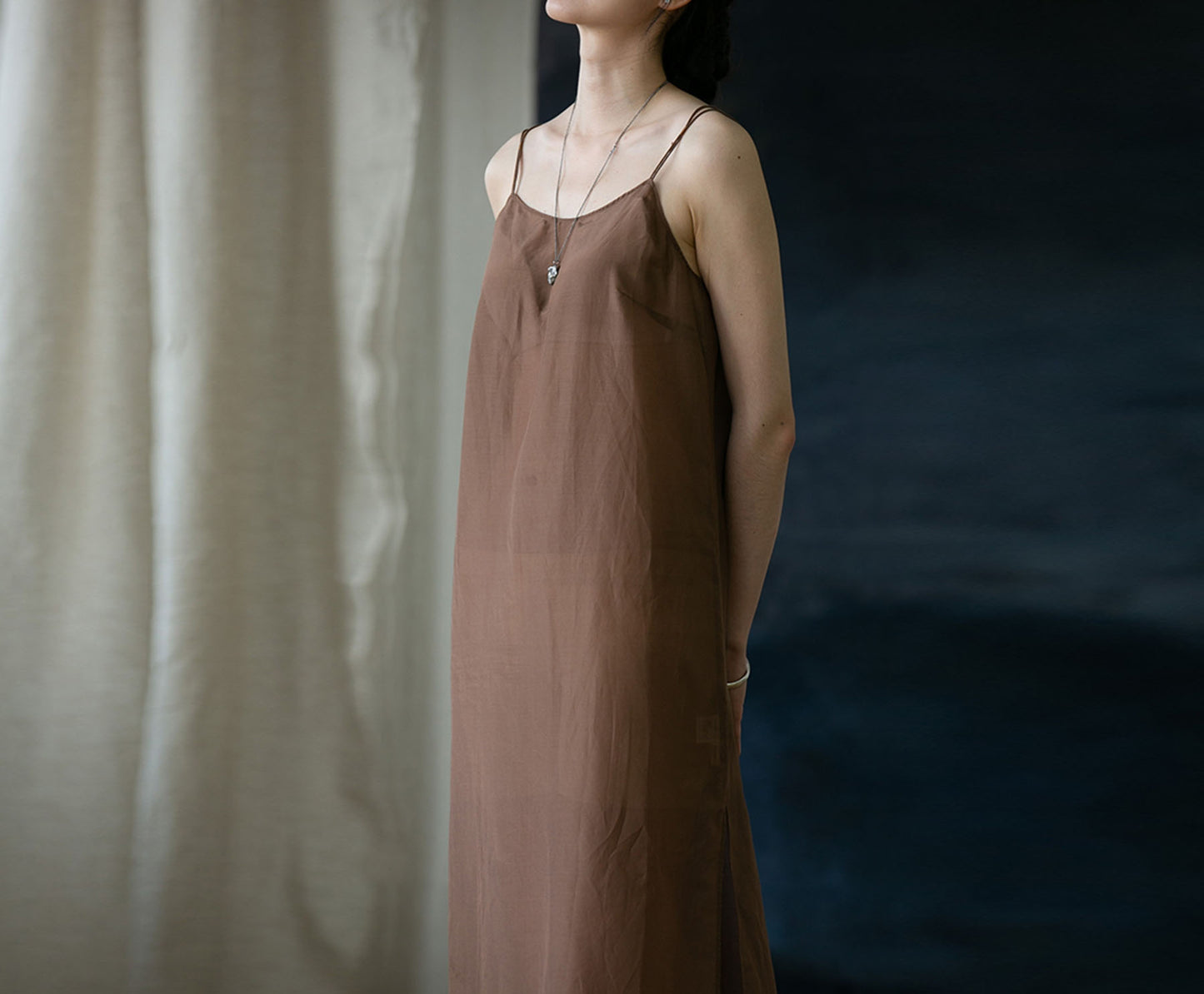 edoa Silk Cotton Blend Slip Dress