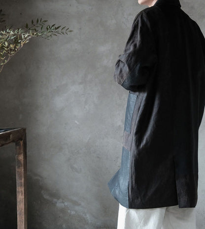 edoa Mud Tussah Silk Patchwork Coat