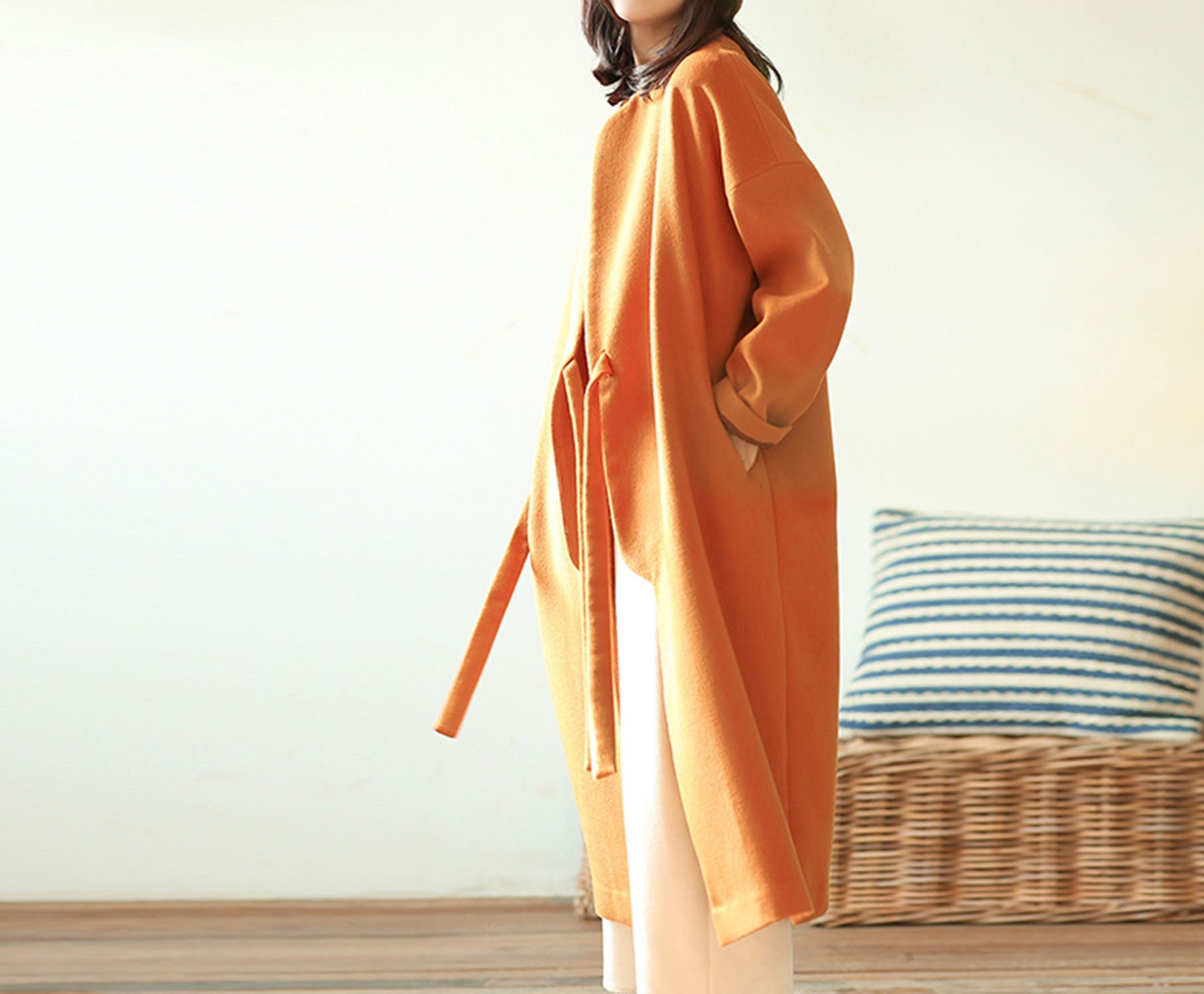 edoa Minimalist Zen Wool Coat