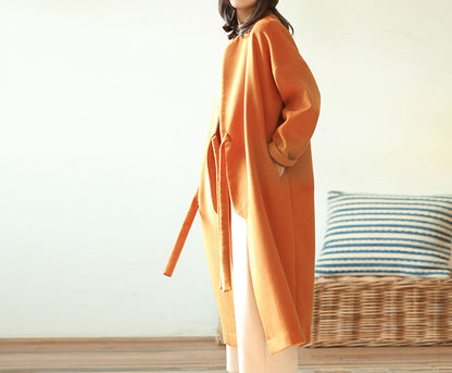 edoa Minimalist Zen Wool Coat