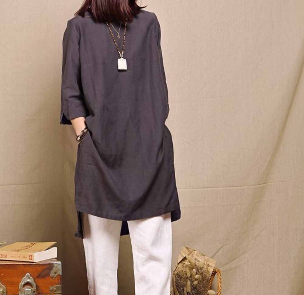 Plus Size Washed Linen Dress dr0154 758