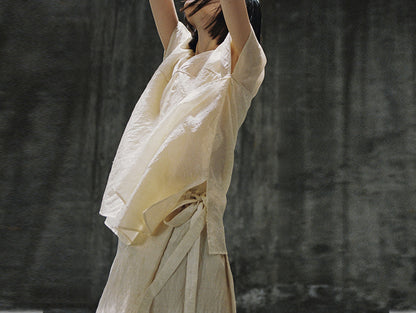 edoa Tussah Silk Butterfly Tee 