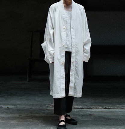 edoa Oversized Paper Cotton Bat Sleeves Overcoat 