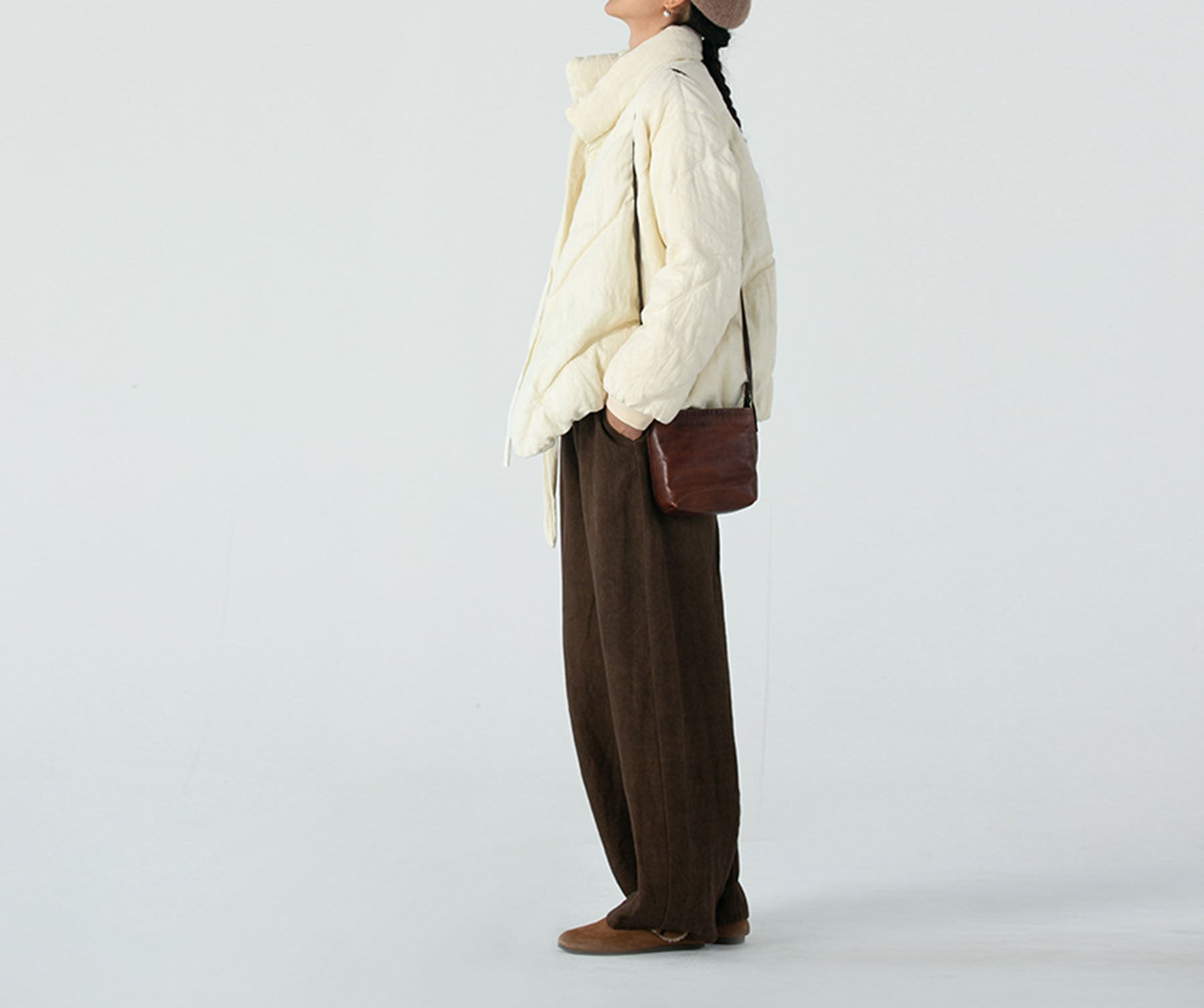 edoa Linen Goose Down Coat