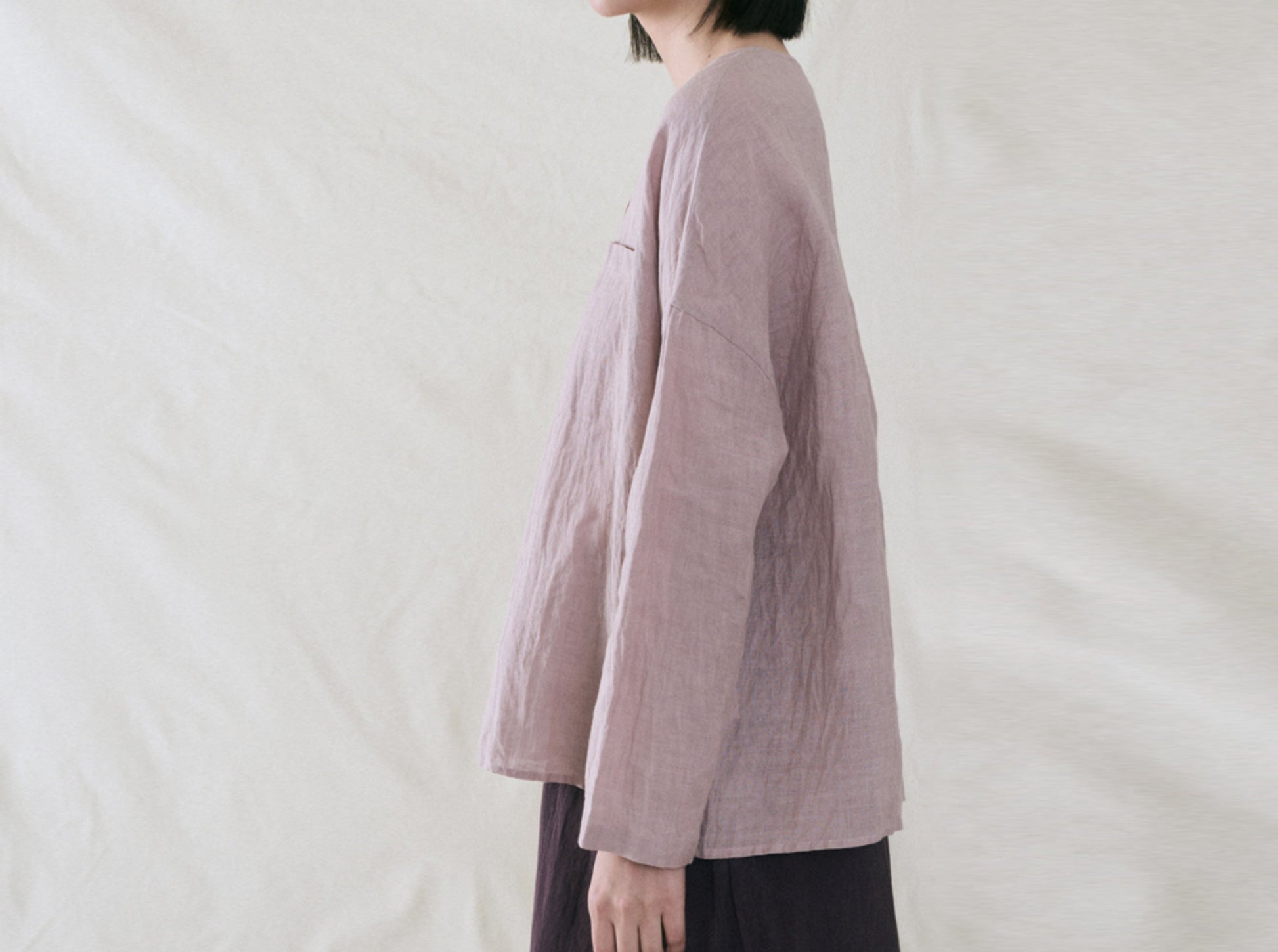 edoa Washed Ramie Pullover Blouse