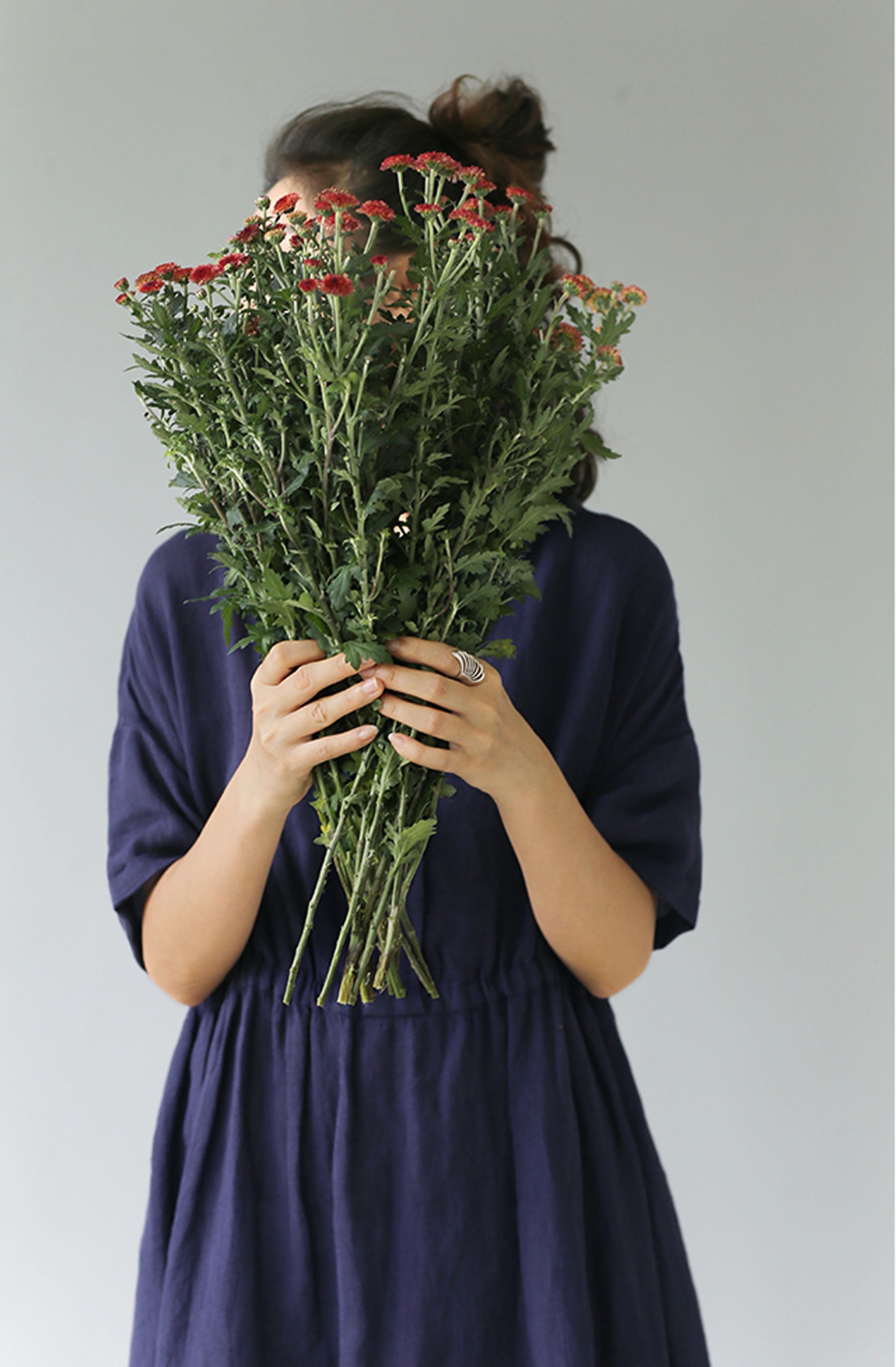 edoa Loose Linen Collar Dress 