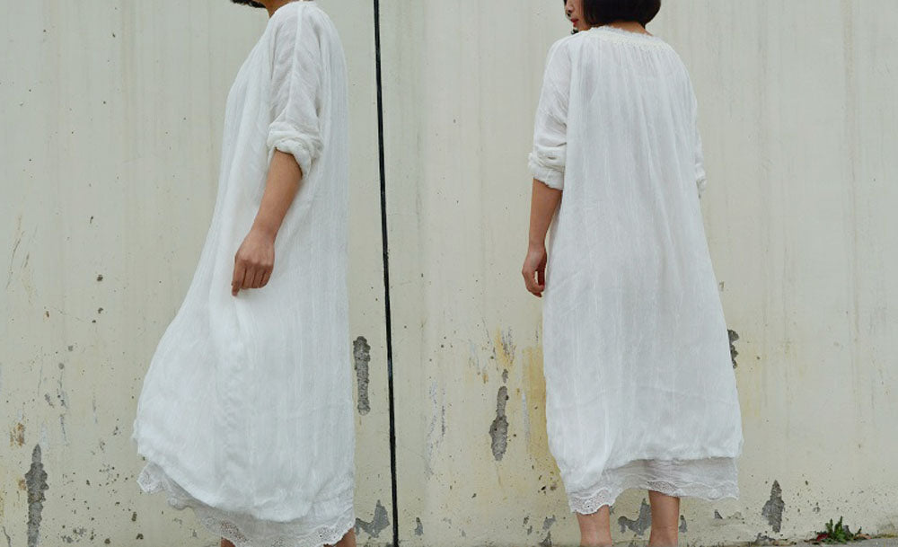 edoa Layered Mulberry Silk Fairy Dress 