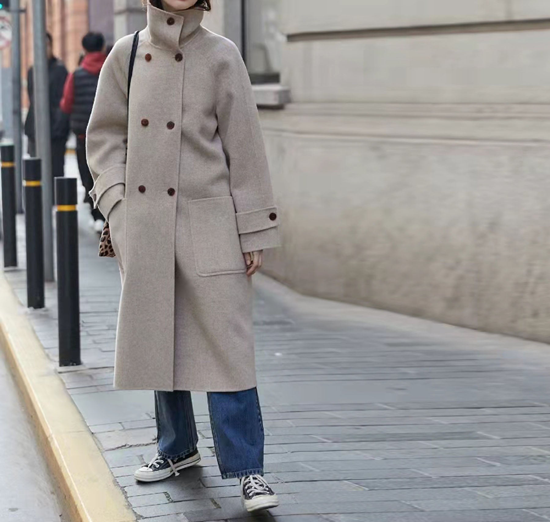 edoa Double Faced Wool Double-breasted Coat