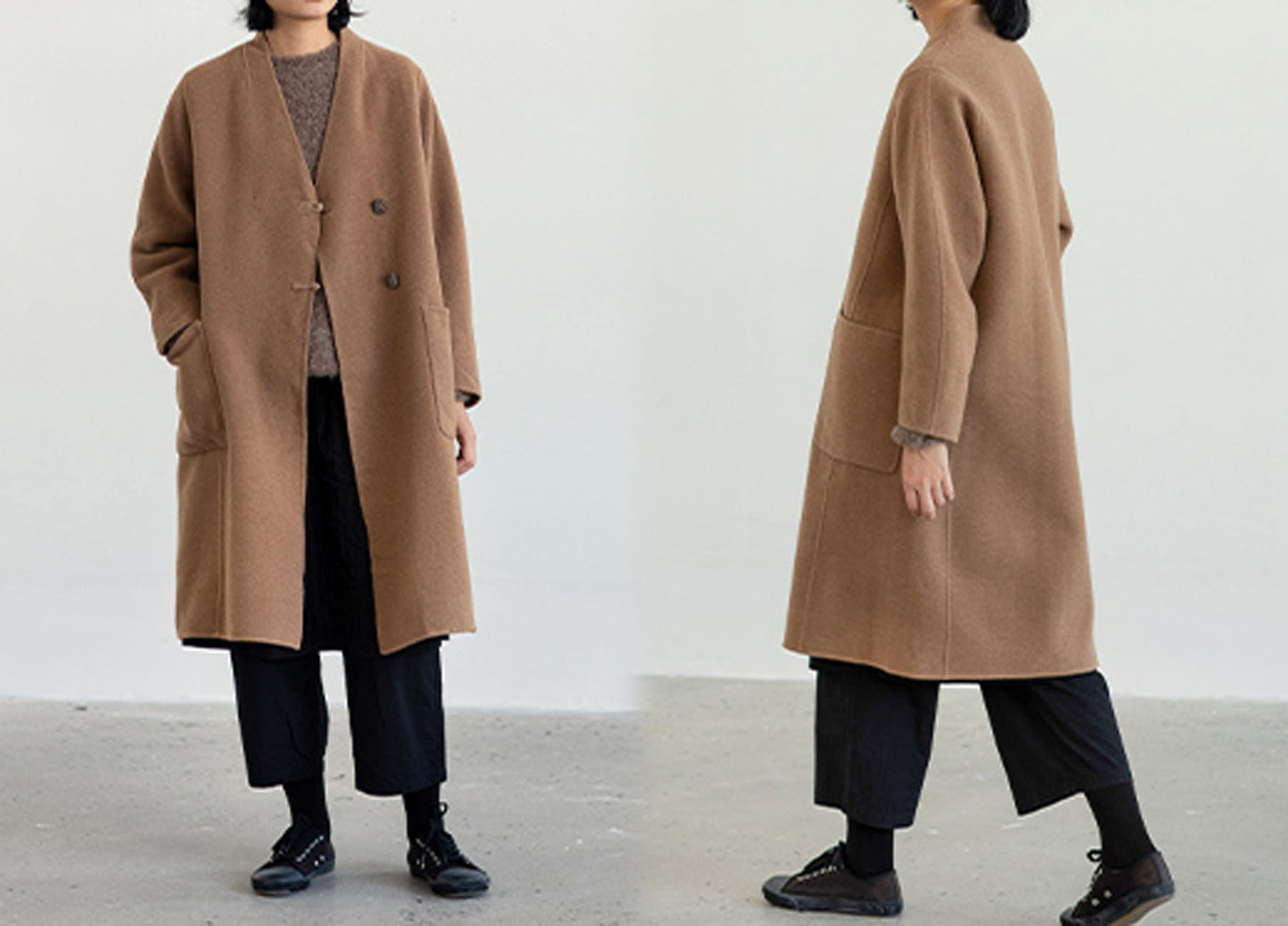 edoa Double Faced Wool Coat 
