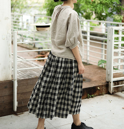 edoa Half Sleeve French Linen T Shirt