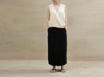 edoa  Crepe De Chine V-neck Sleeveless Tank