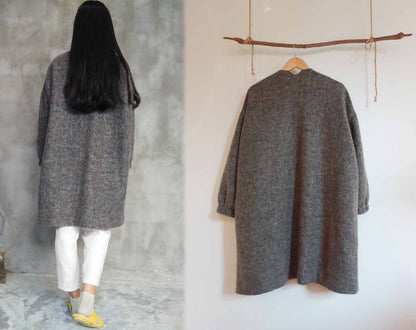 edoa Oversized Knit Wool Coat 