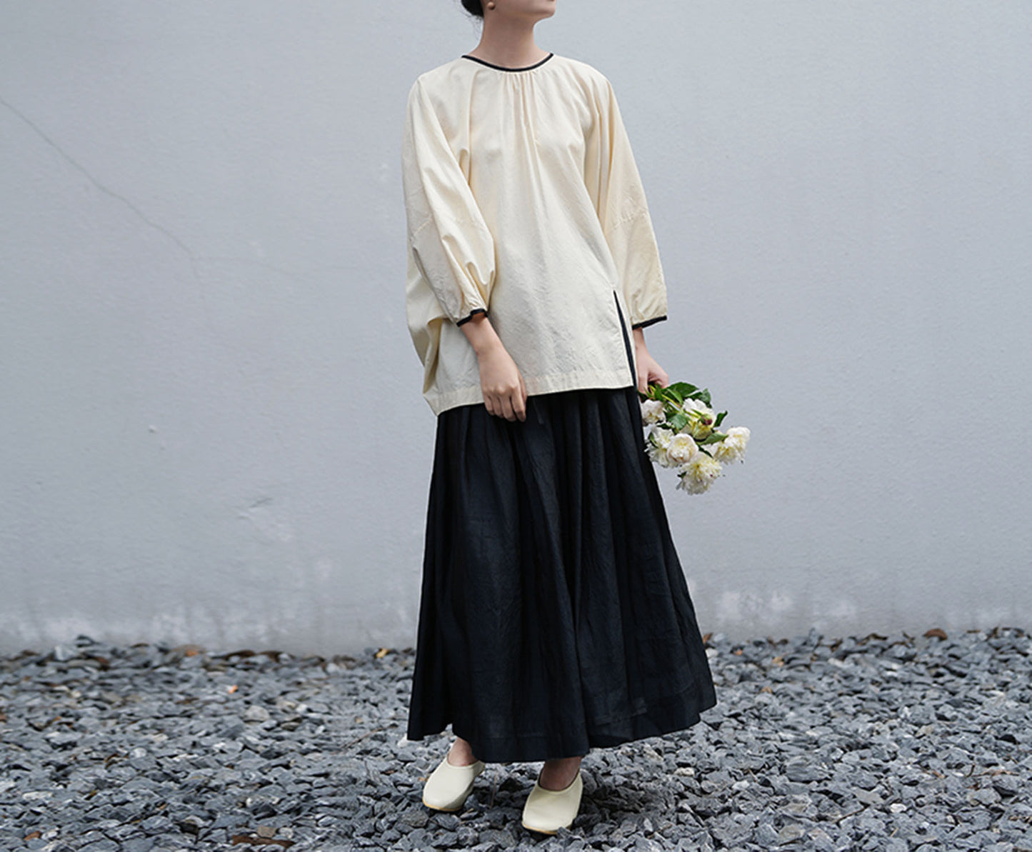 edoa Dupioni Tussah Silk Pullover Blouse