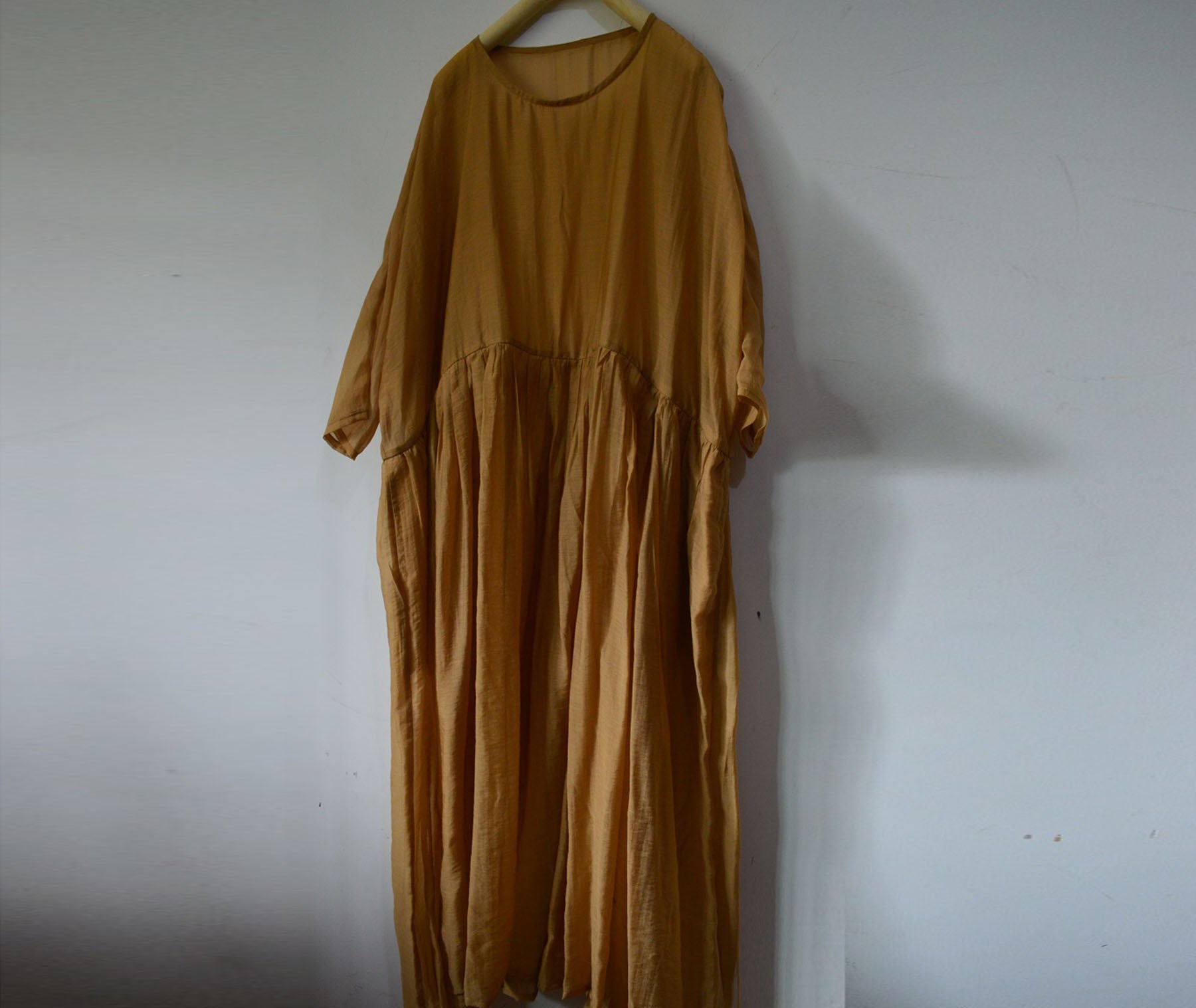 edoa Oversized Silk Cotton Blend Gauze Dress