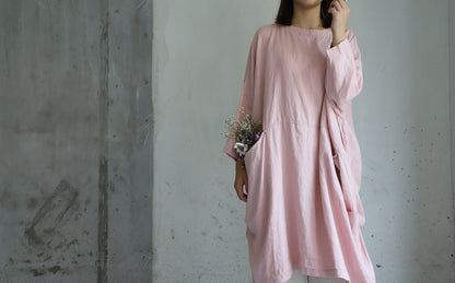 edoa Oversized Linen Smock Top Tunic