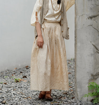 edoa Dupioni Tussah Silk A-line Skirt