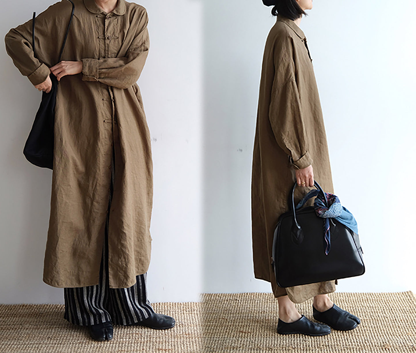 edoa Chinese Linen Shirt Coat 