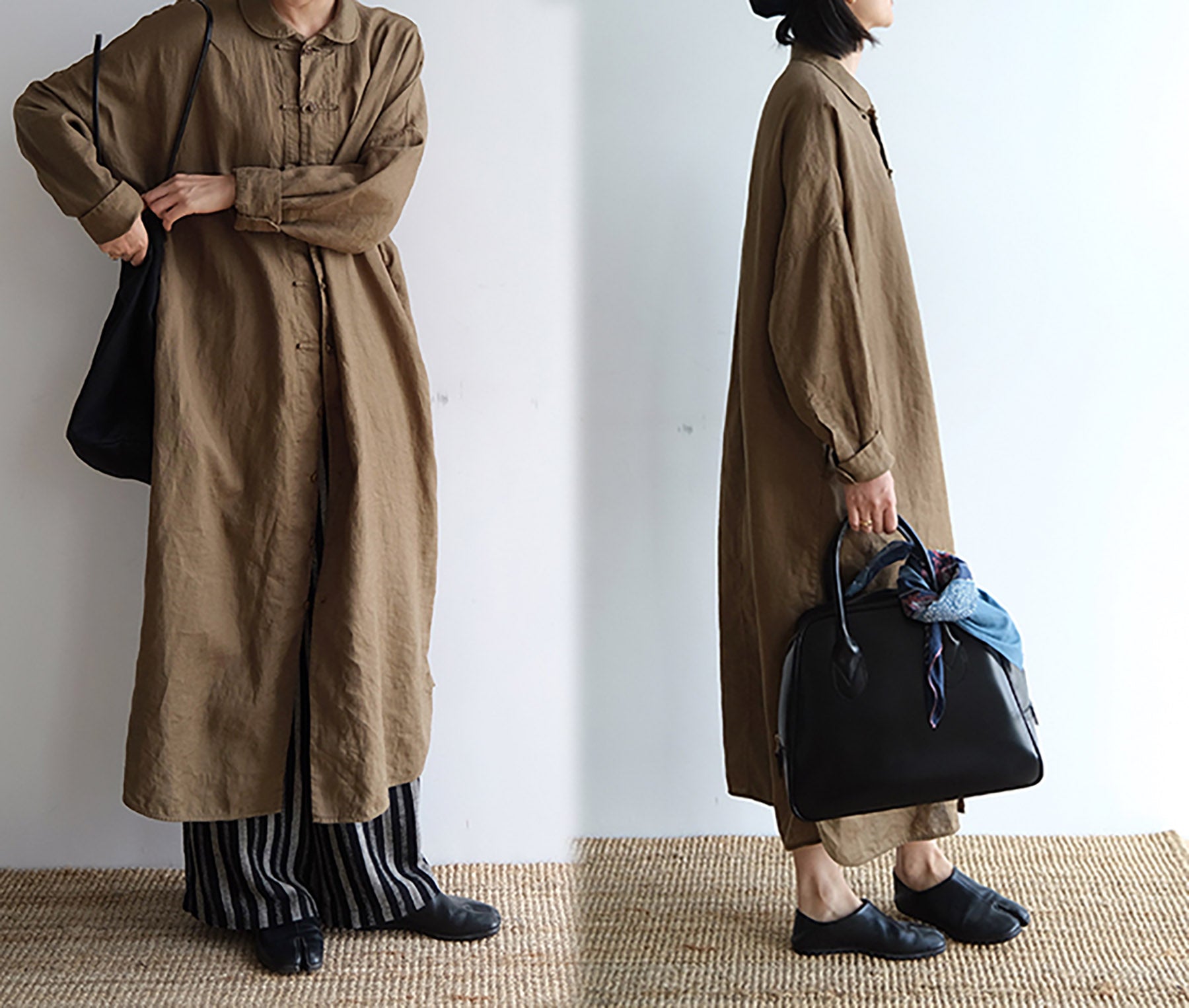 edoa Chinese Linen Shirt Coat 