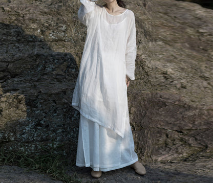 edoa High Counted Ramie Tunic Top