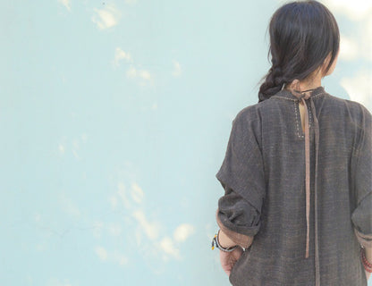 edoa Reverisible Mud Tussah Silk Mermaid Dress
