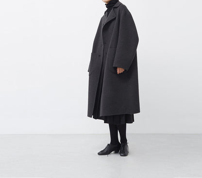 edoa Double Faced Wool Cocoon Coat