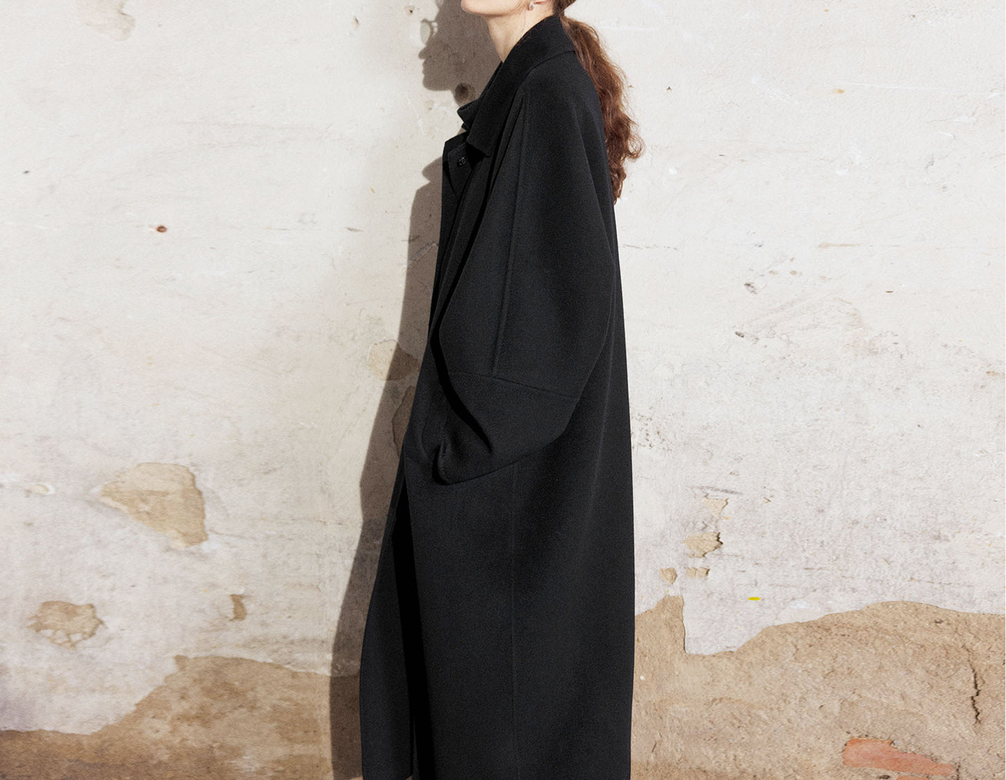 edoa Minimalist Double Faced Wool Oversized Coat 