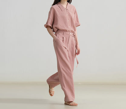 edoa Linen Oversized Square Shirt