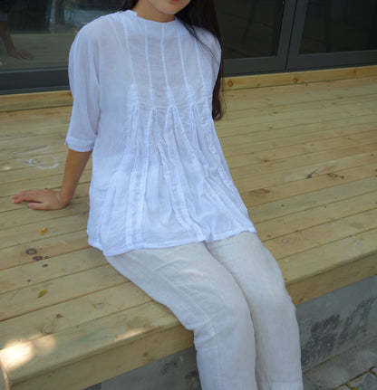 edoa Minimalist Linen Blouse