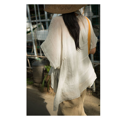 edoa High Counted Ramie Smock Tunic
