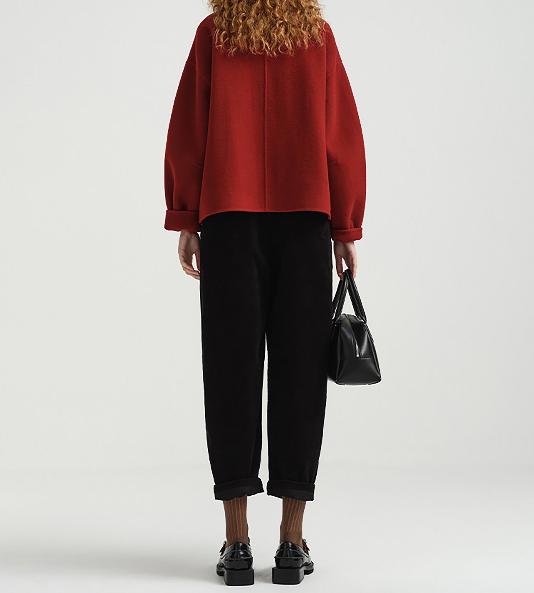 edoa New Chinese Style Double-faced Wool Peacoat