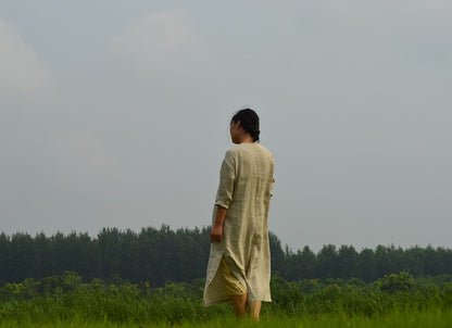edoa Hand Embroidered Hemp Dress