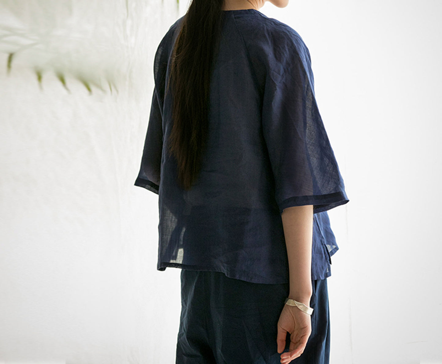 edoa Half Sleeve Ramie Cheongsam