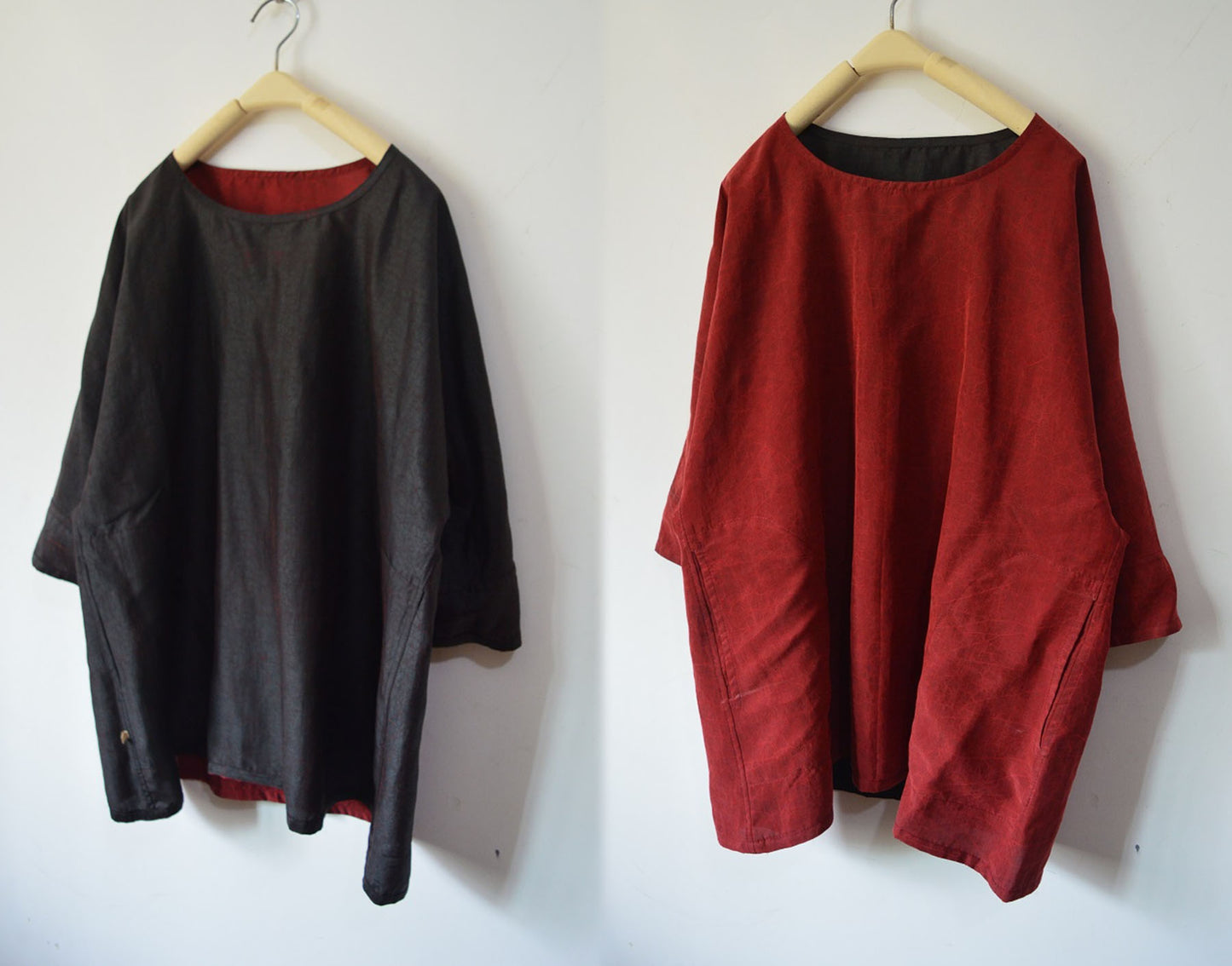 edoa Reversible Cracked Mud Silk Top