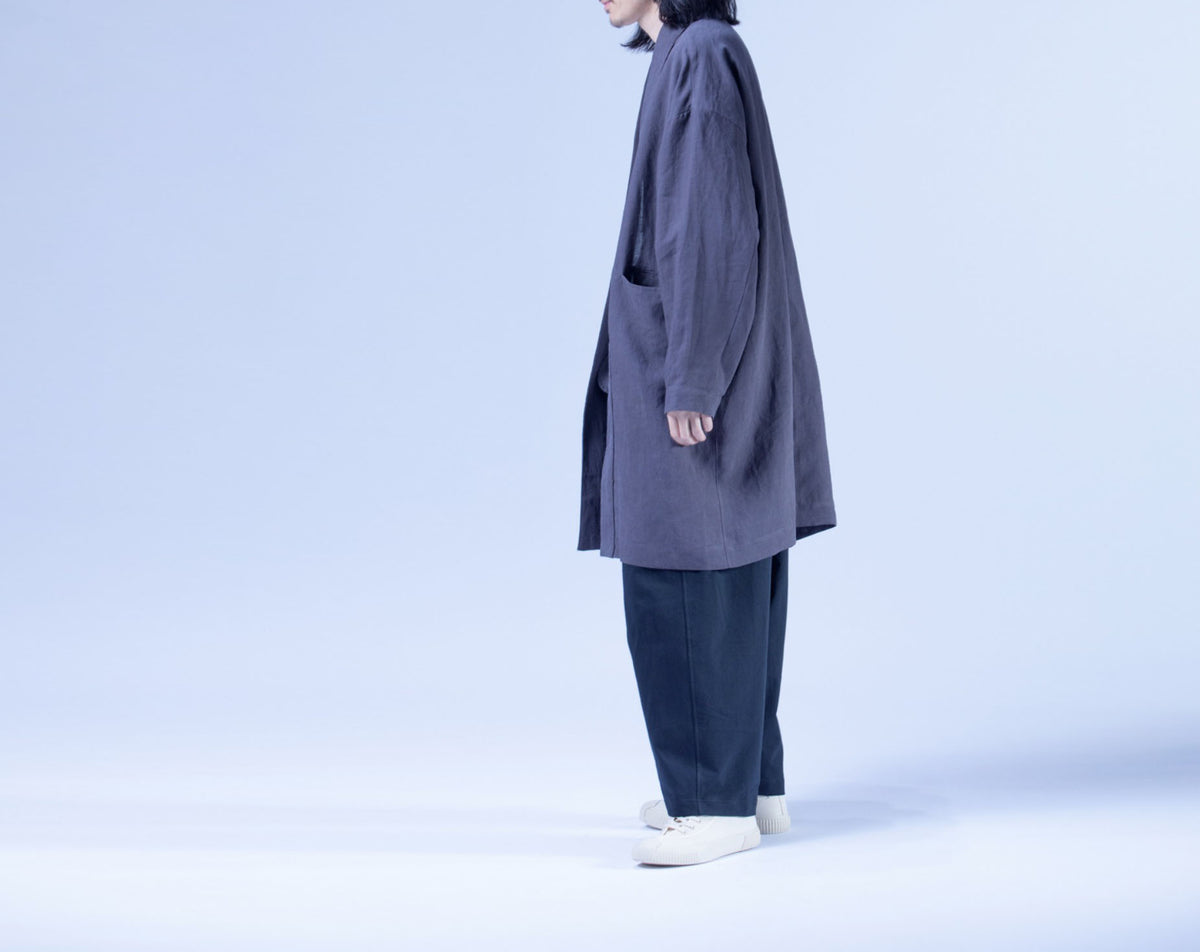 edpa Simplicity Gray Washed Ramie Kimono Jacket