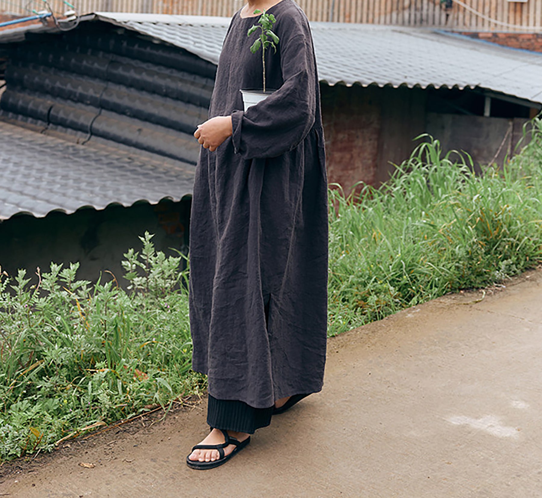 edoa Washed Linen Garden Dress