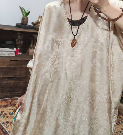 edoa Mulberry Silk Flowery Hualuo Tunic