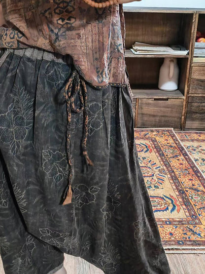 Mud Noil Silk Jacquard Harem Pants pa0170 X317