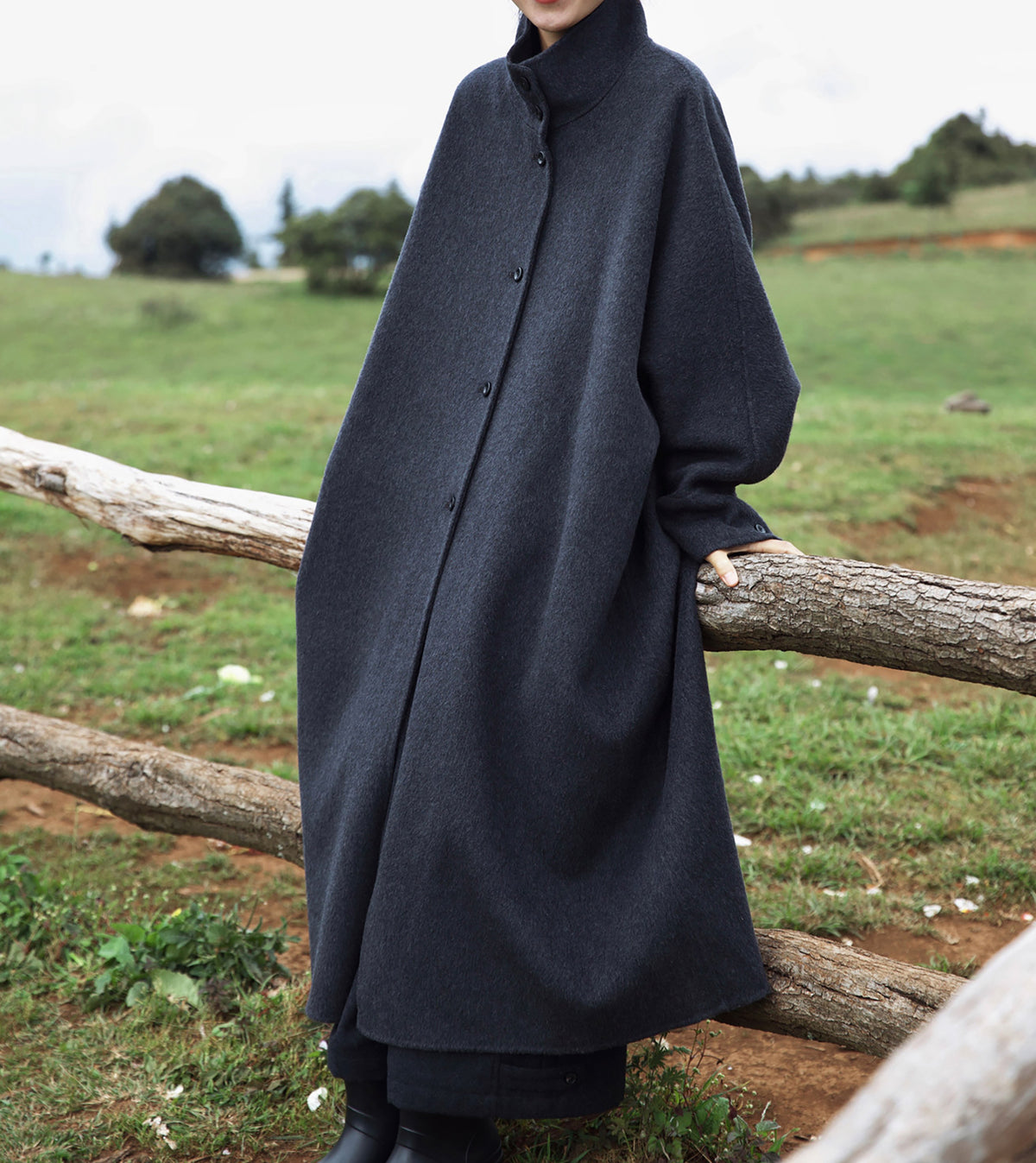 edoa Premium Double Faced Alpaca Oversized Coat