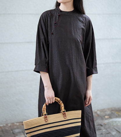 edoa Cracked Mud Silk Full Dress