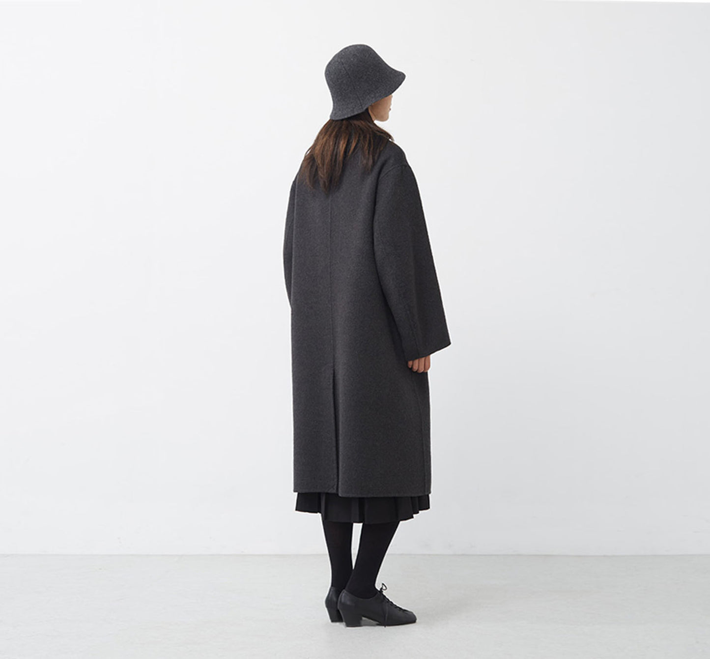 edoa Double Faced Wool Cocoon Coat