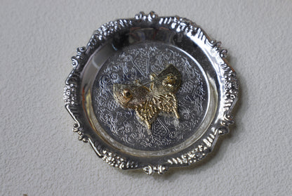 edoa Butterfly Mother of Pearl Emerald Brooch