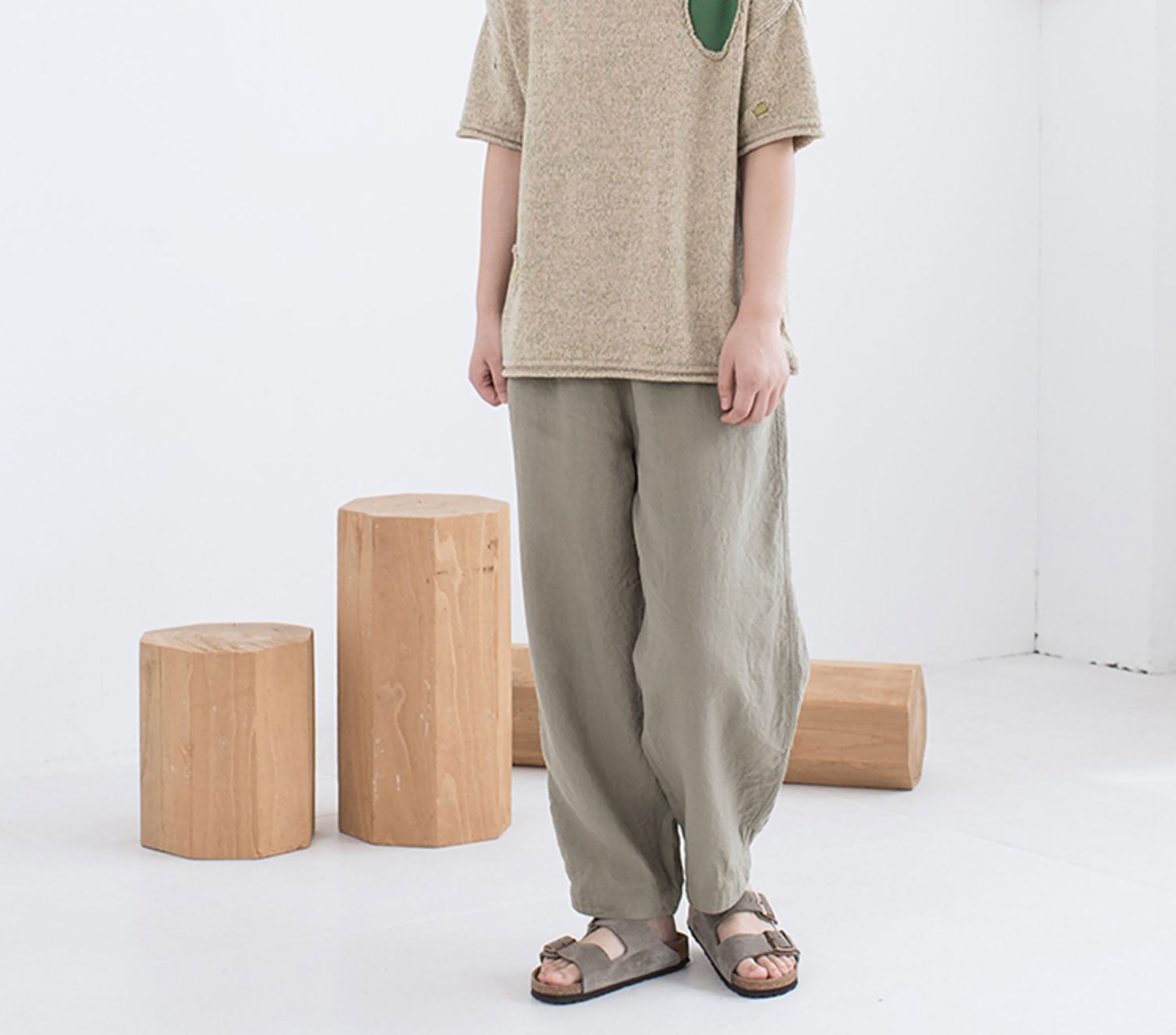 edoa Flax Linen Pants Tapered Pants