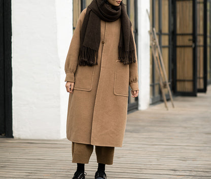 edoa Double Faced Wool Camel Hair Coat 