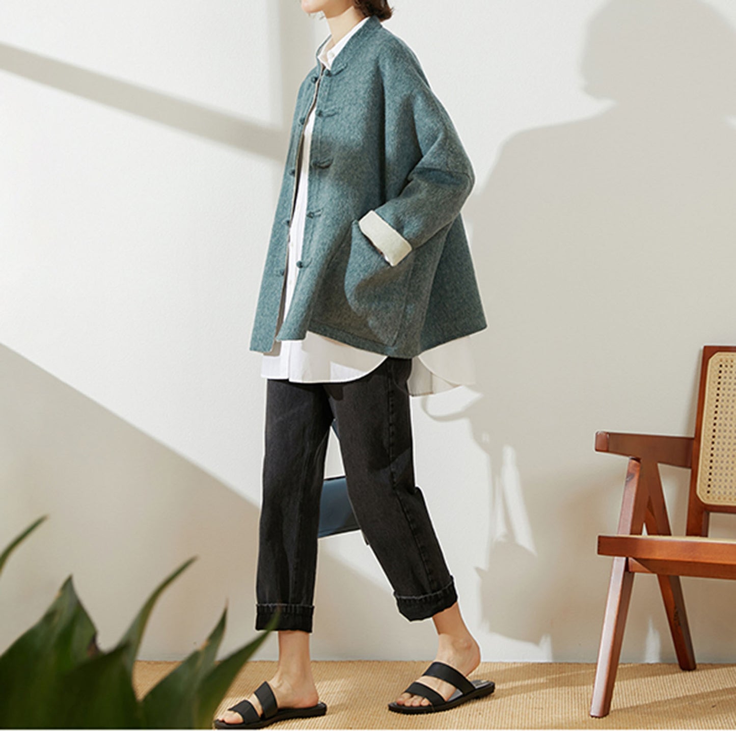 edoa Oversized Double-faced Wool Tang Suit