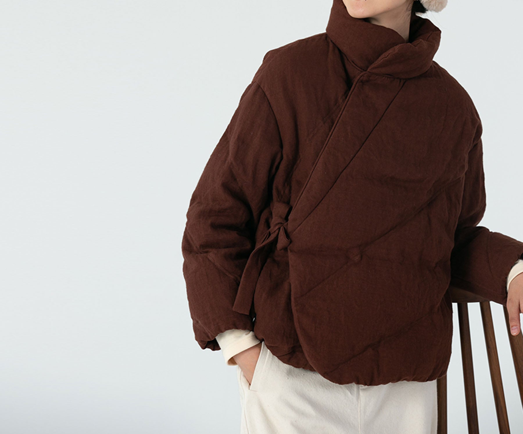 edoa Linen Goose Down Coat